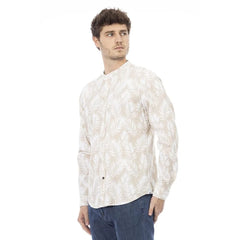 Baldinini Trend Cream Cotton Long Sleeve T-Shirt - S