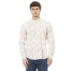 Baldinini Trend Cream Cotton Long Sleeve T-Shirt - S