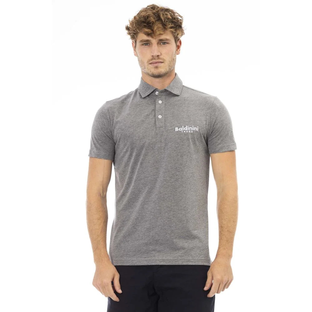 Baldinini Trend Gray Cotton Men Polo - Polos
