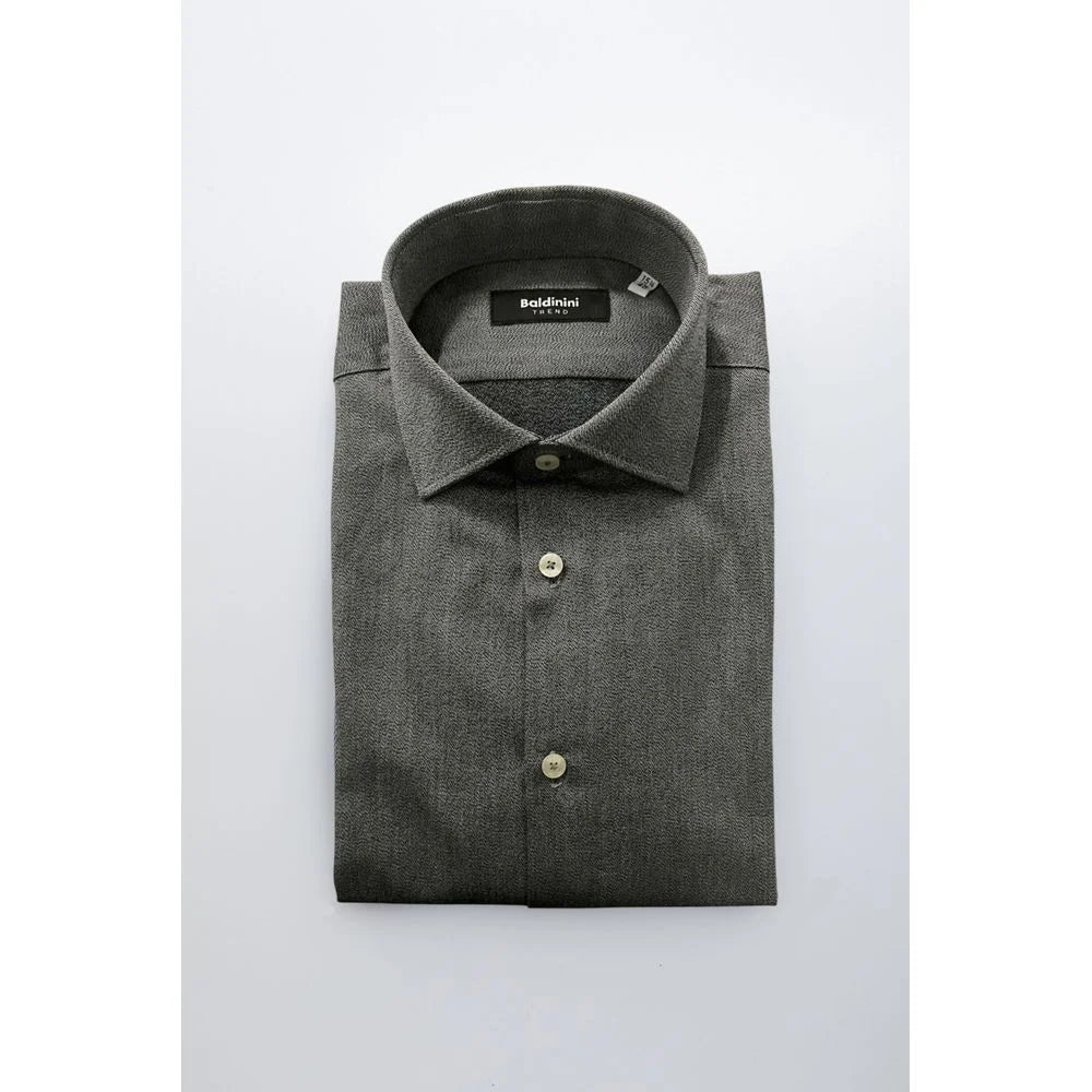 Baldinini Trend Gray Cotton Men Shirt