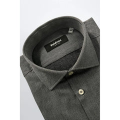 Baldinini Trend Gray Cotton Men Shirt