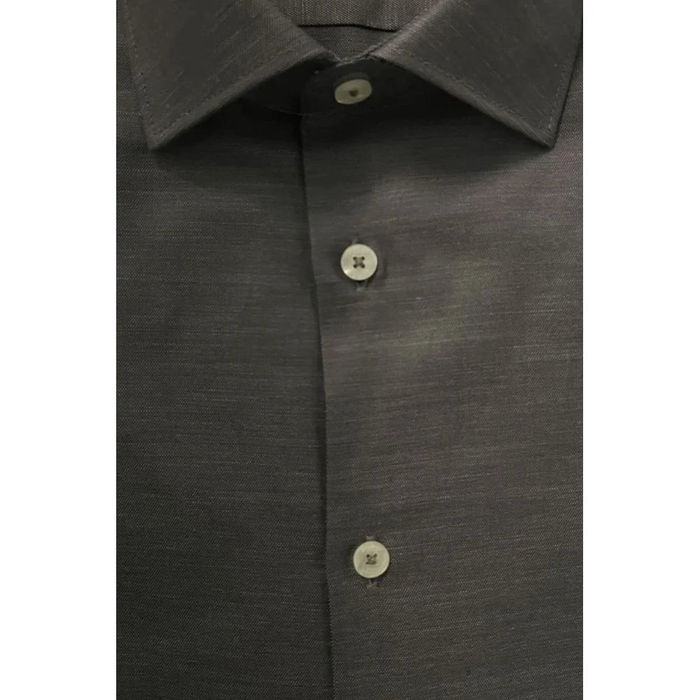 Baldinini Trend Gray Cotton Men Shirt