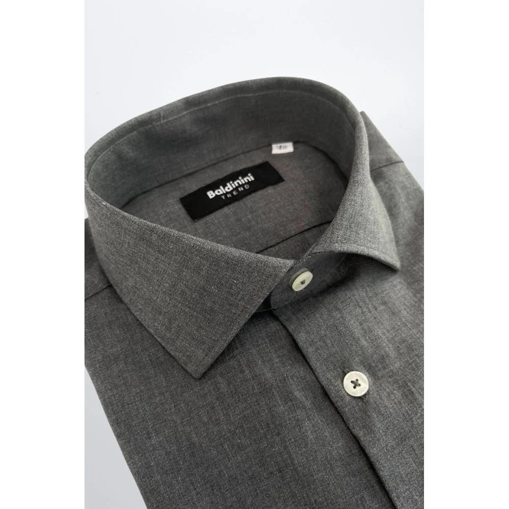 Baldinini Trend Gray Cotton Men Shirt
