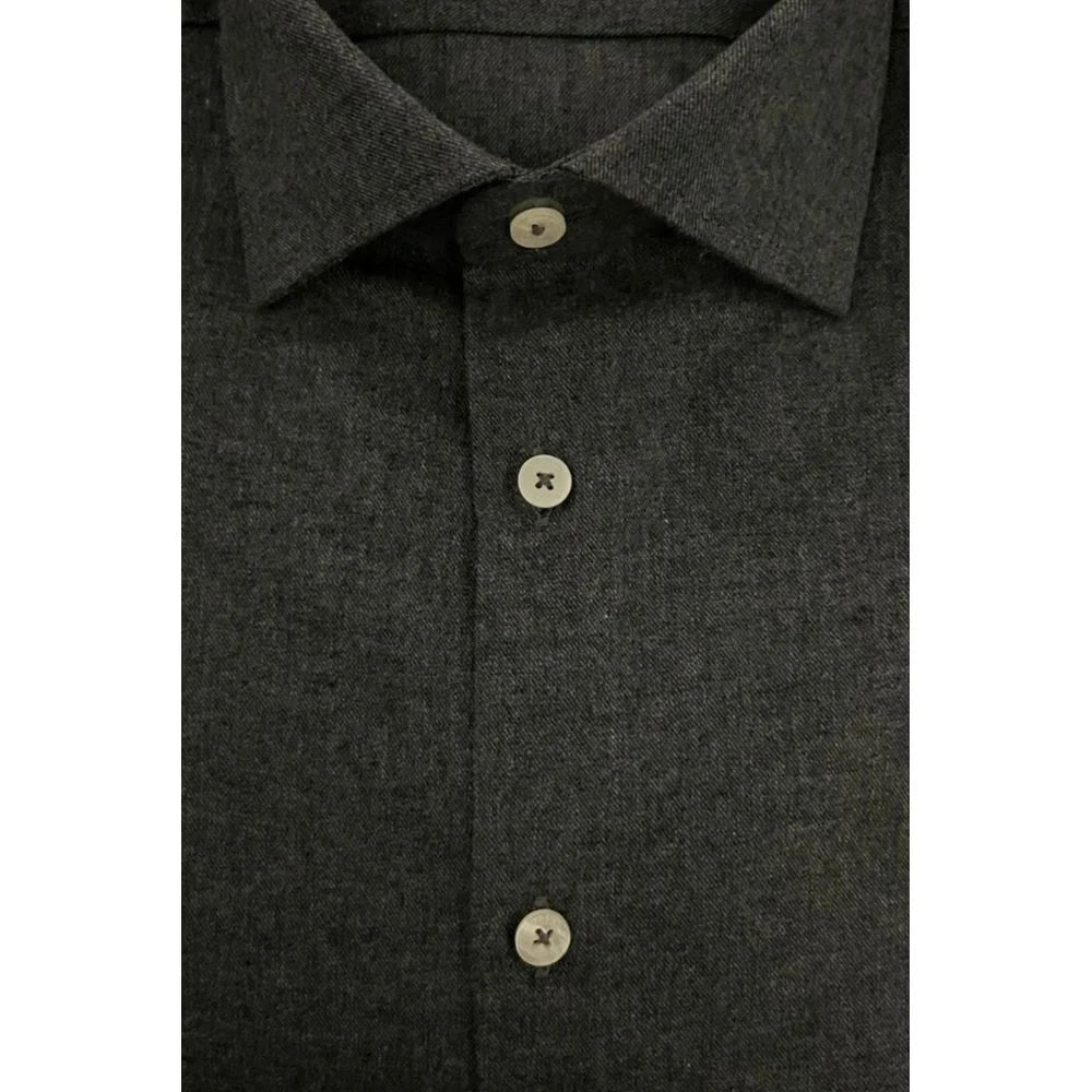 Baldinini Trend Gray Cotton Men Shirt