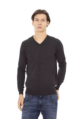 Baldinini Trend Gray Fabric Men Sweater - M - Sweaters