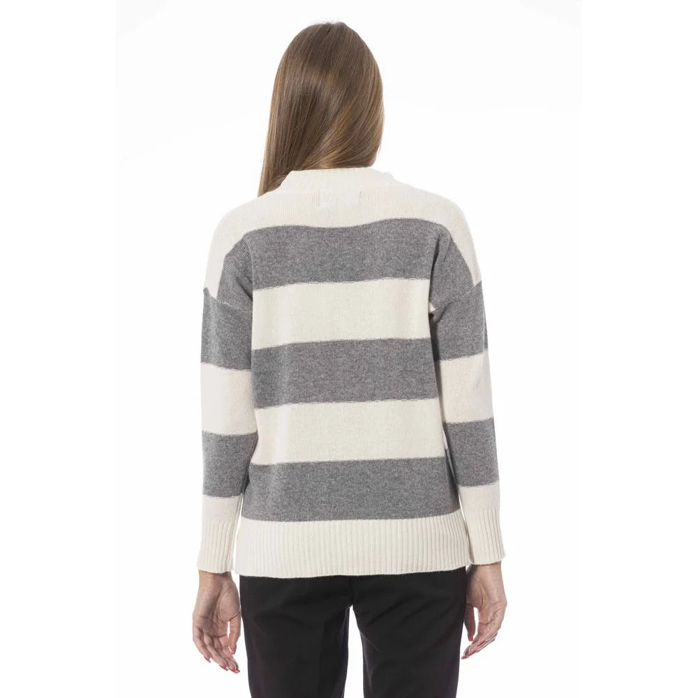 Baldinini Trend Gray Wool Women Sweater - M - Sweaters