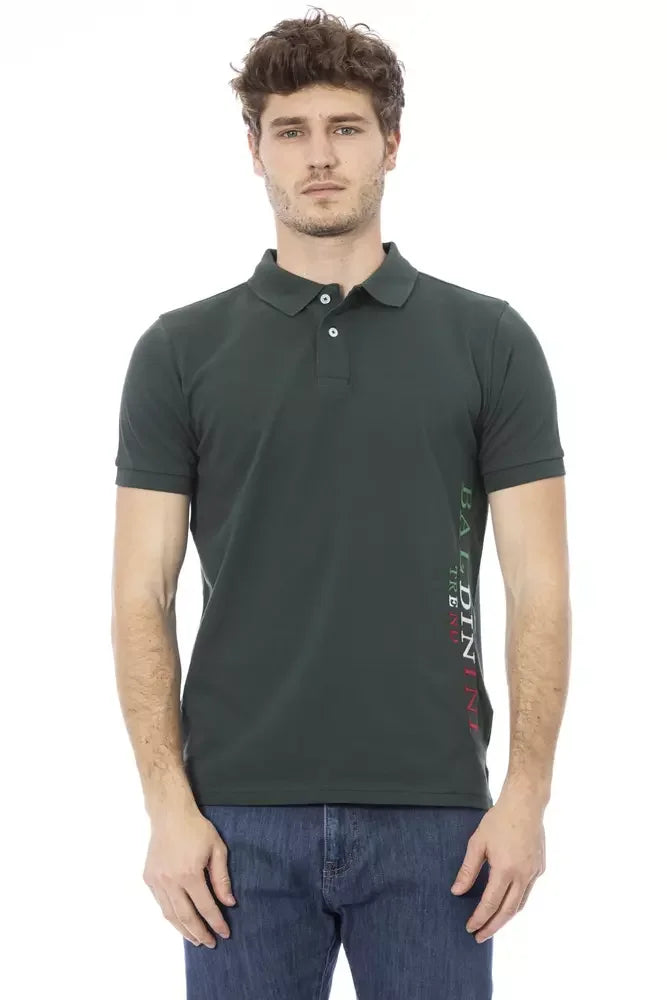 Baldinini Trend Green Cotton Men Polo Shirt - Polos