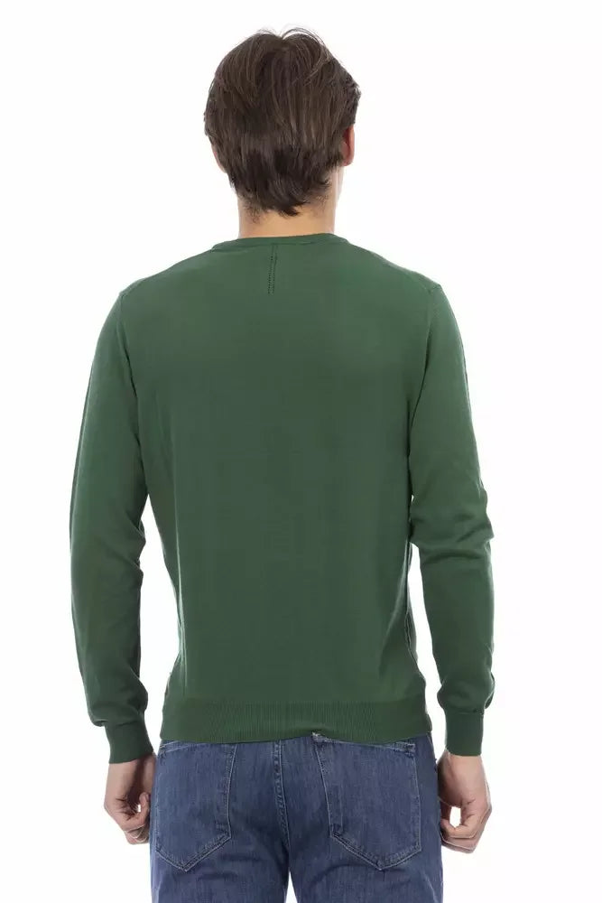 Baldinini Trend Green Cotton Men Sweater - XXL - Sweaters