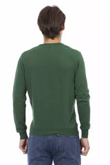 Baldinini Trend Green Cotton Men Sweater - XXL - Sweaters