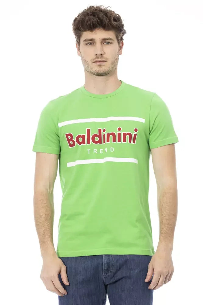 Baldinini Trend Green Cotton Men T-Shirt - Polos