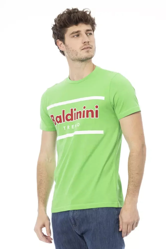 Baldinini Trend Green Cotton Men T-Shirt - Polos