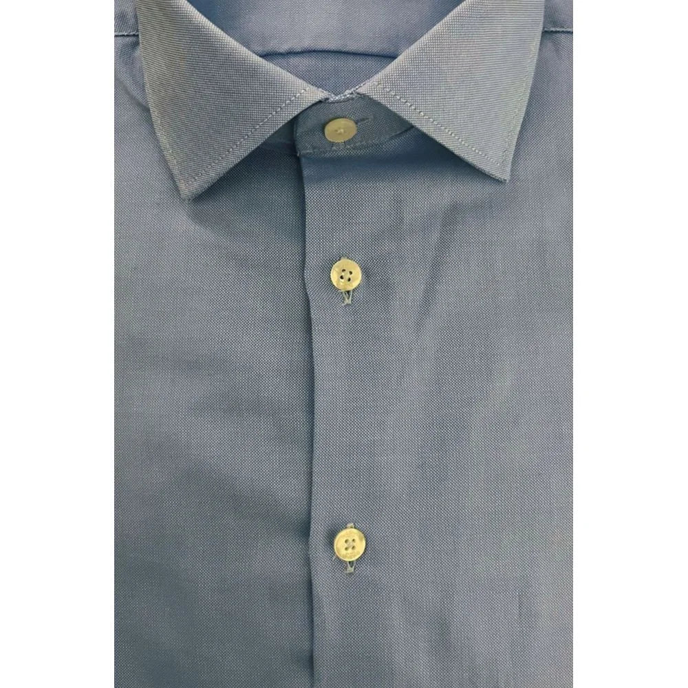 Baldinini Trend Light Blue Cotton Men Shirt
