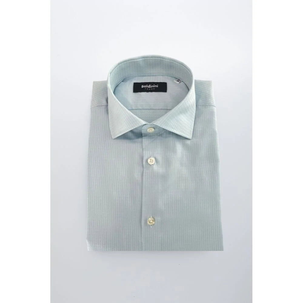 Baldinini Trend Light Blue Cotton Men Shirt