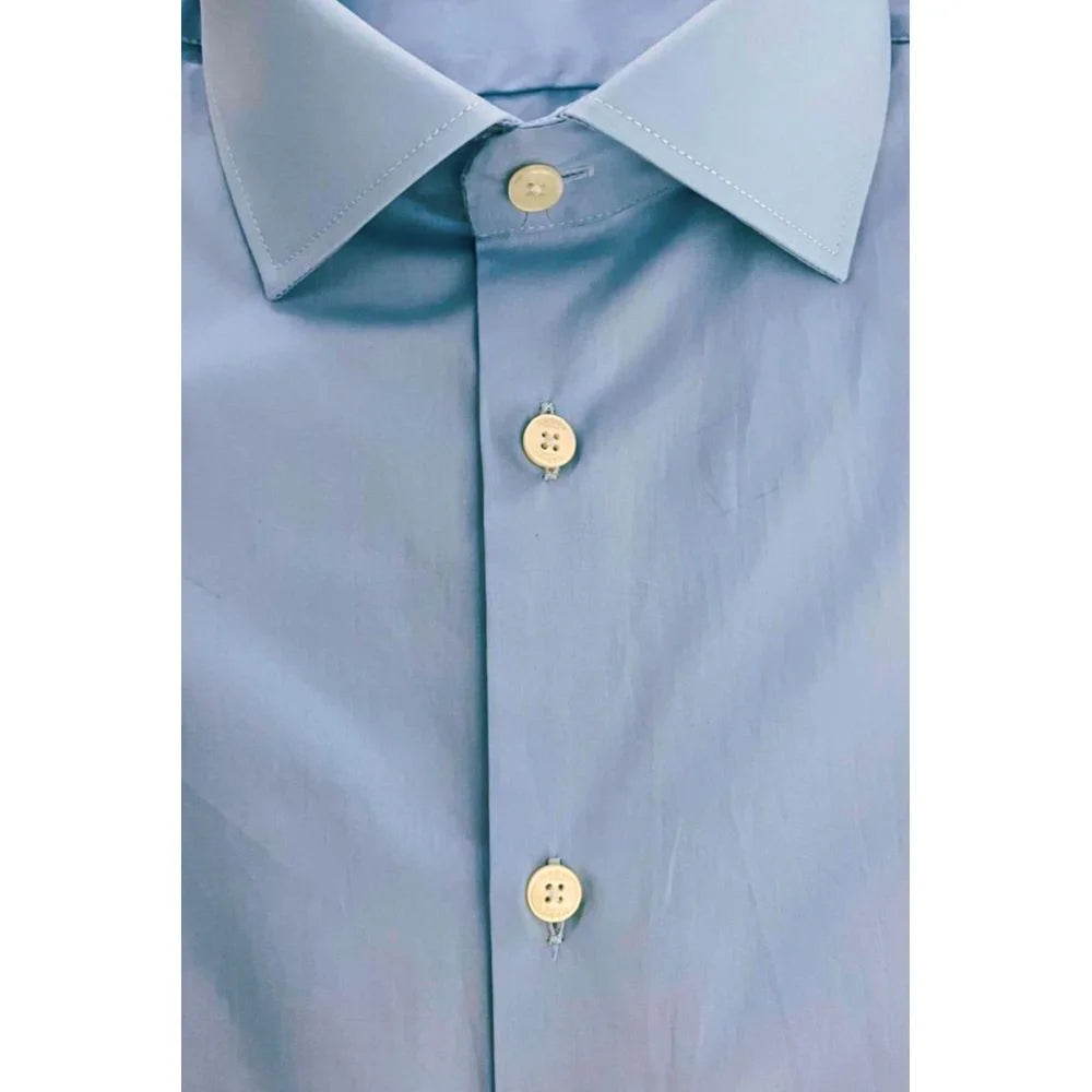 Baldinini Trend Light Blue Cotton Men Shirt