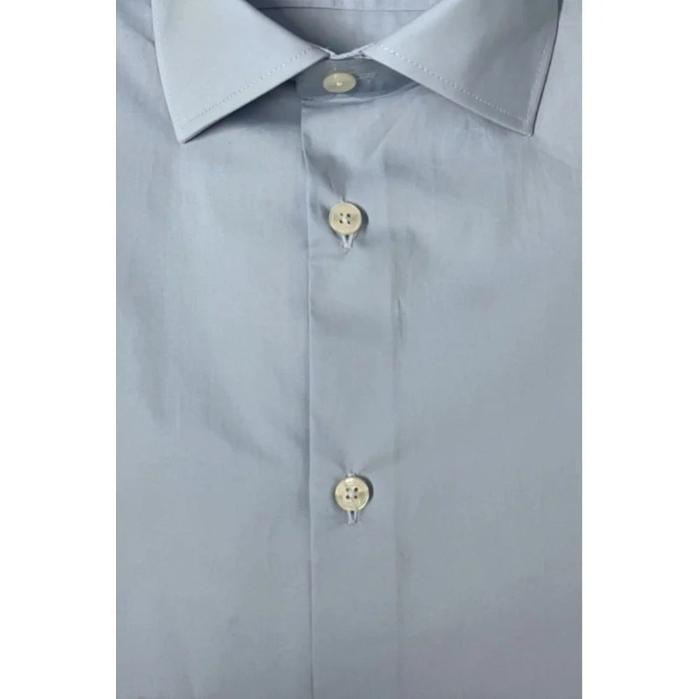 Baldinini Trend Light Blue Cotton Men Shirt