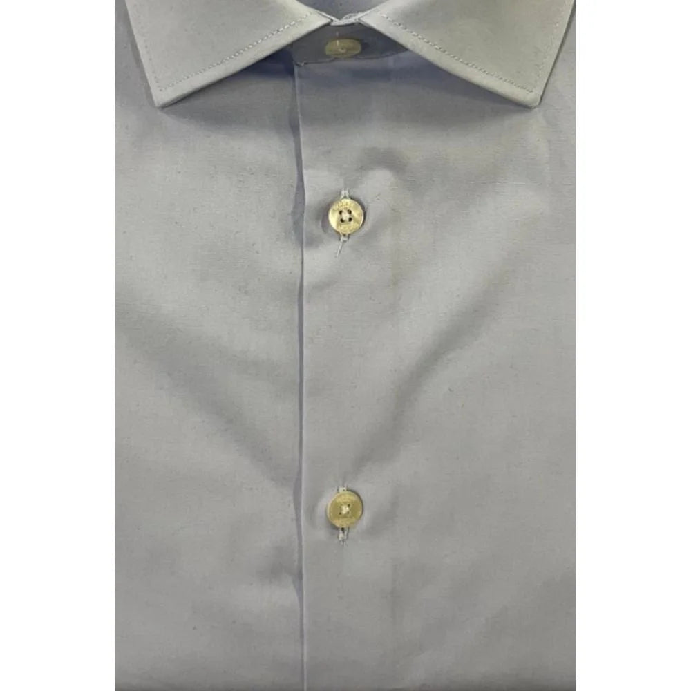 Baldinini Trend Light Blue Cotton Men Shirt