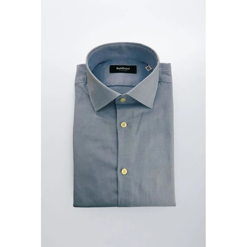 Baldinini Trend Light Blue Cotton Men Shirt