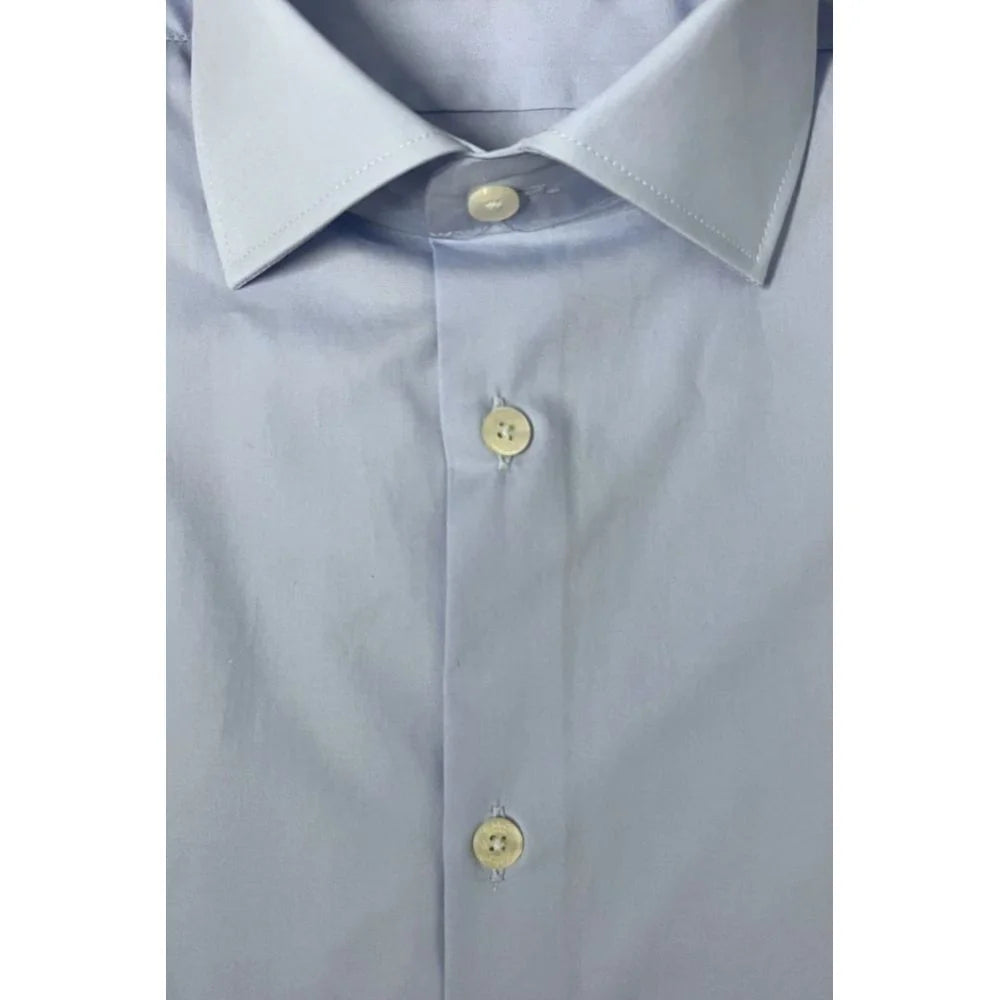 Baldinini Trend Light Blue Cotton Men Shirt