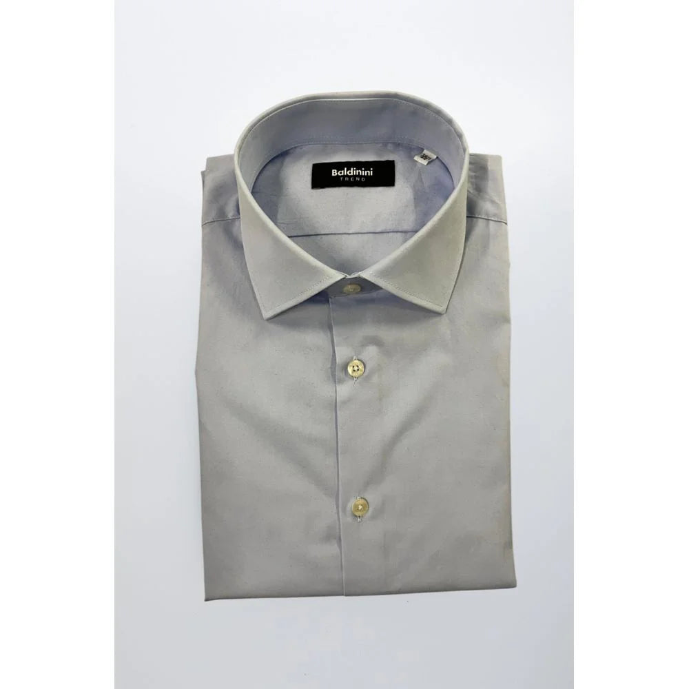 Baldinini Trend Light Blue Cotton Men Shirt