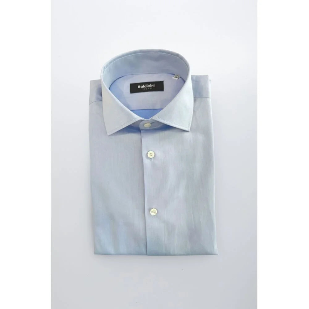 Baldinini Trend Light Blue Cotton Men Shirt