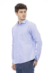 Baldinini Trend Light Blue Cotton Men Shirt - Shirts