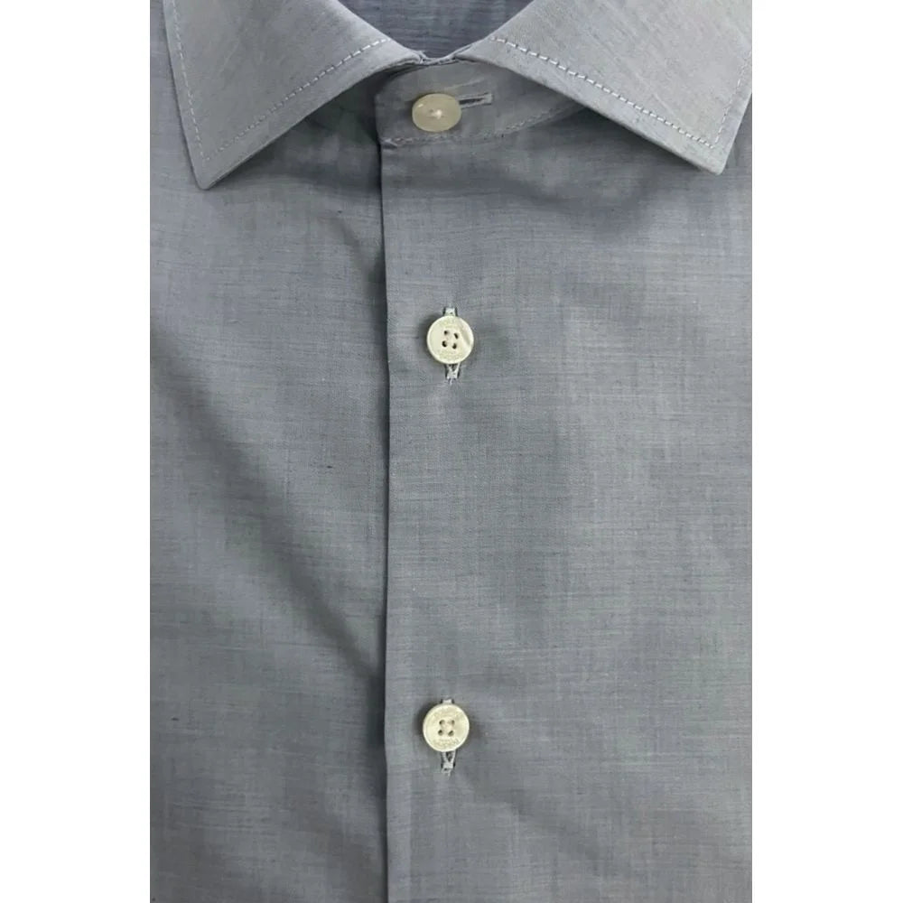 Baldinini Trend Light Blue Cotton Men Shirt - Shirts