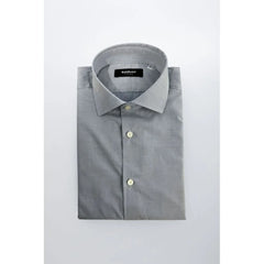 Baldinini Trend Light Blue Cotton Men Shirt - Shirts
