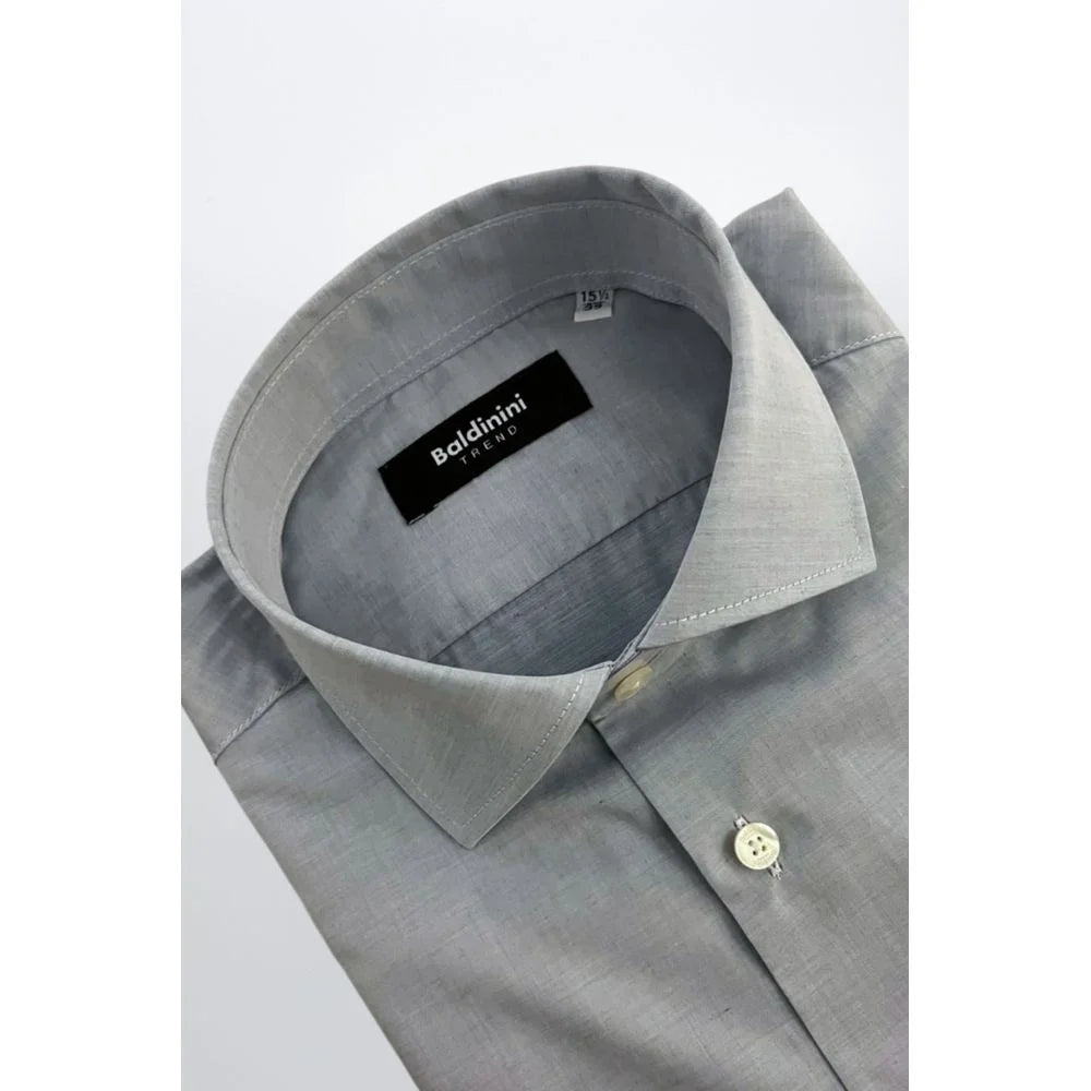 Baldinini Trend Light Blue Cotton Men Shirt - Shirts