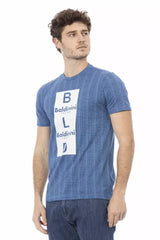 Baldinini Trend Light Blue Cotton Men T-Shirt - T-Shirts