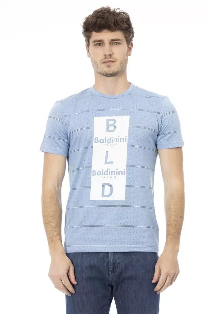 Baldinini Trend Light Blue Cotton Men T-Shirt - T-Shirts