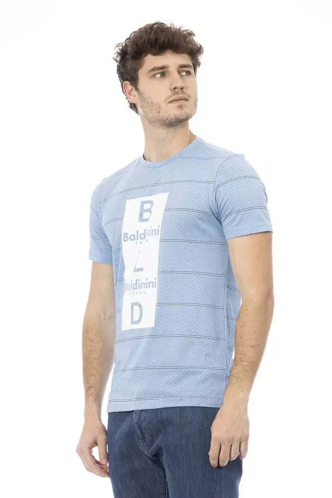 Baldinini Trend Light Blue Cotton Men T-Shirt - T-Shirts