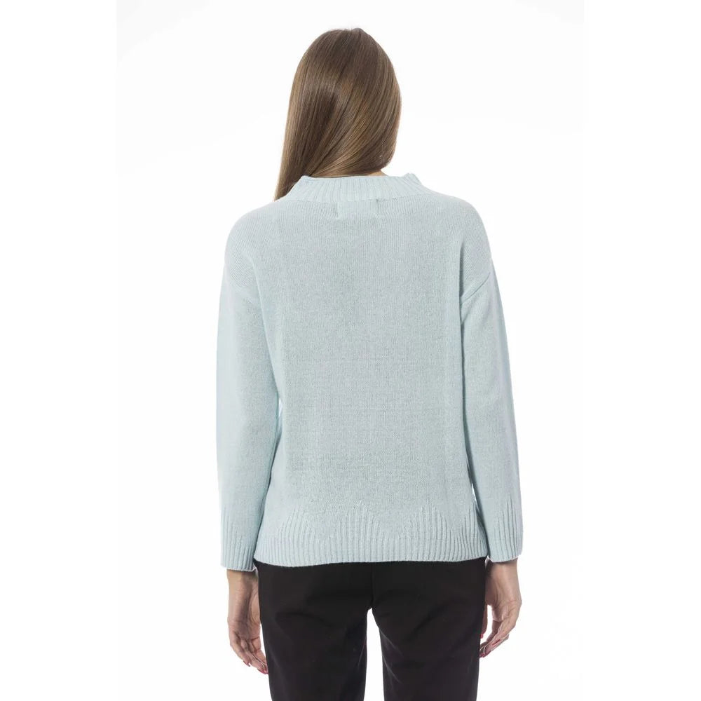 Baldinini Trend Light Blue Wool Women Sweater - M - Sweaters