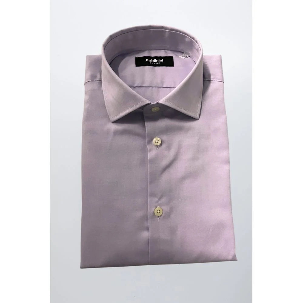 Baldinini Trend Purple Cotton Men Shirt