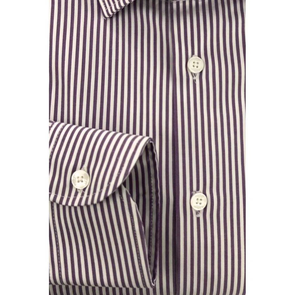 Baldinini Trend Purple Cotton Men Shirt
