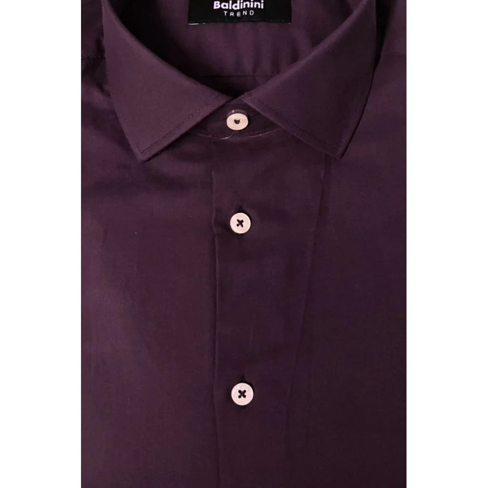 Baldinini Trend Purple Cotton Men Shirt