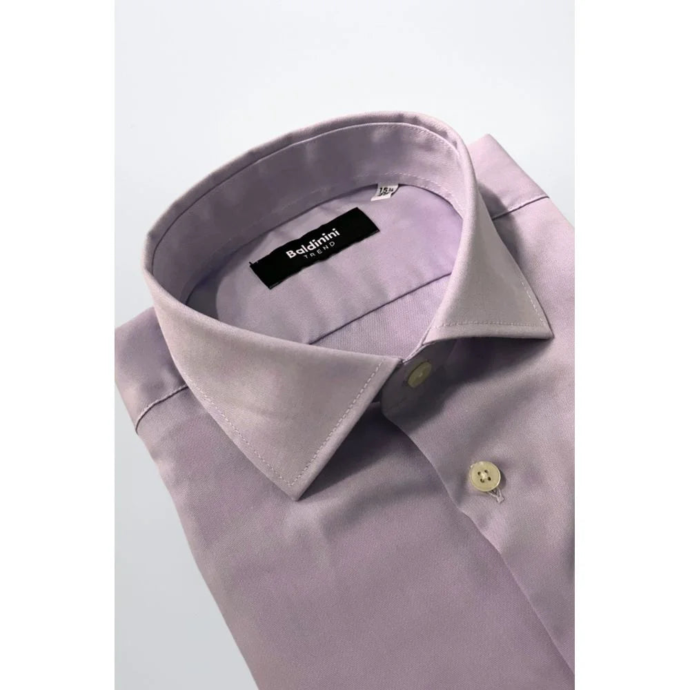 Baldinini Trend Purple Cotton Men Shirt