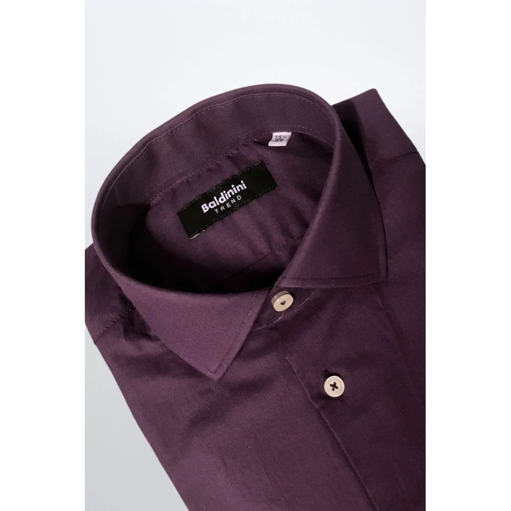 Baldinini Trend Purple Cotton Men Shirt