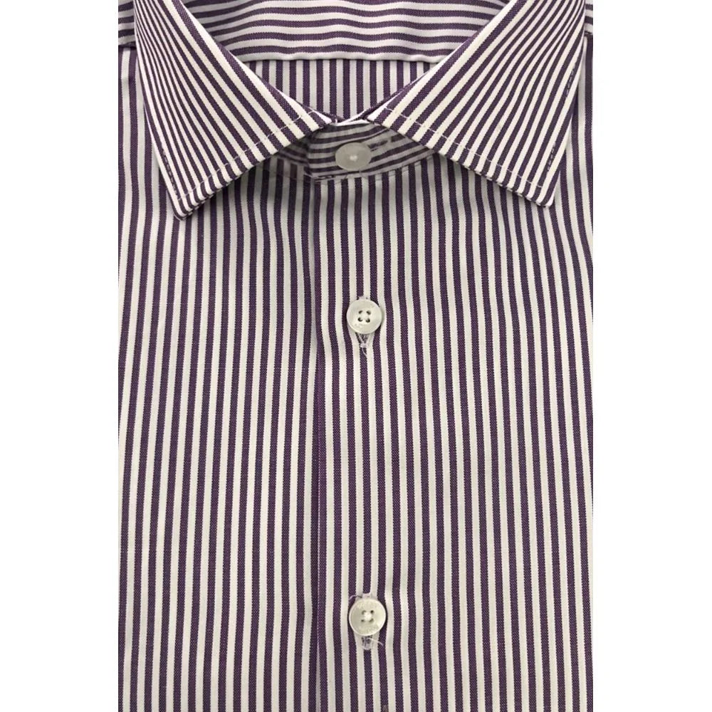 Baldinini Trend Purple Cotton Men Shirt