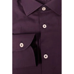 Baldinini Trend Purple Cotton Men Shirt