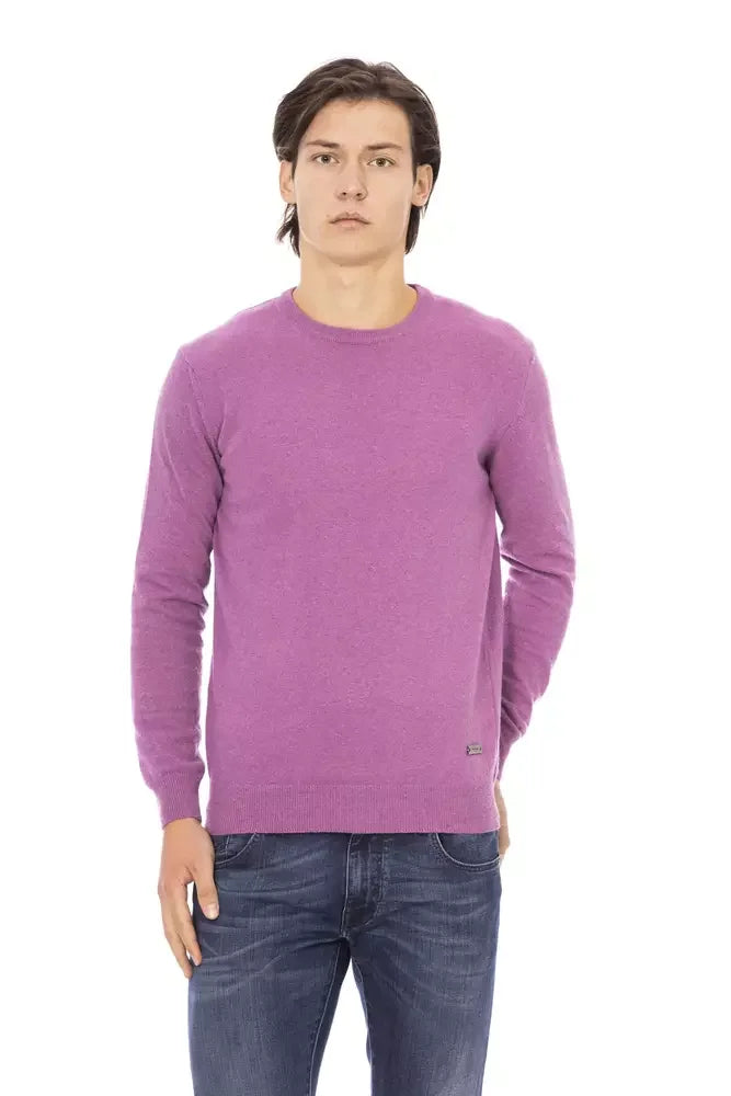 Baldinini Trend Purple Wool Men Sweater - L - Sweaters