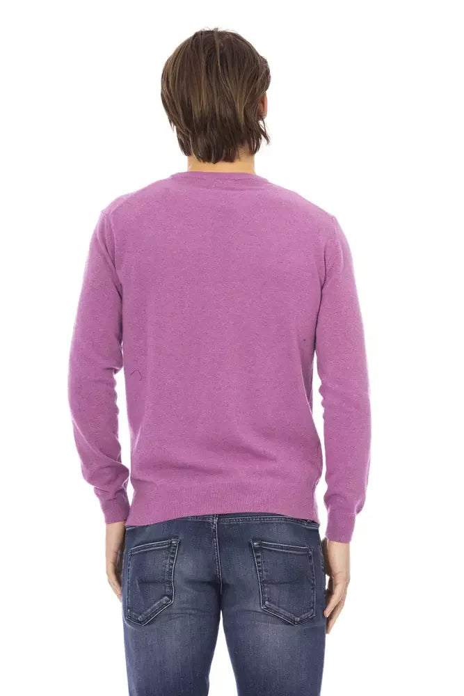 Baldinini Trend Purple Wool Men Sweater - L - Sweaters