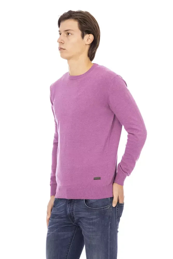 Baldinini Trend Purple Wool Men Sweater - L - Sweaters