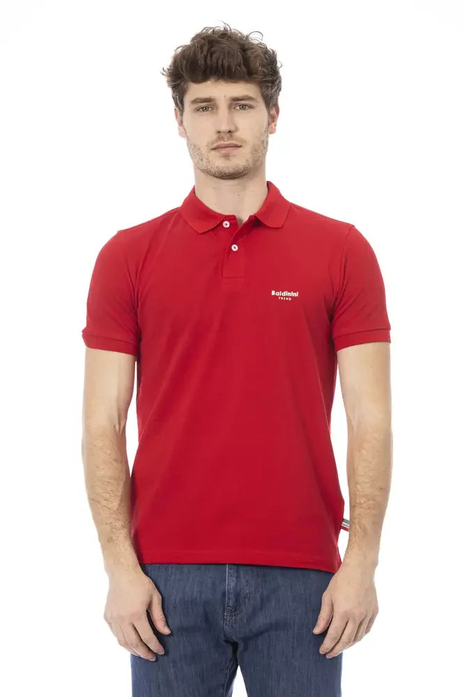 Baldinini Trend Red Cotton Men Polo Shirt - Polos