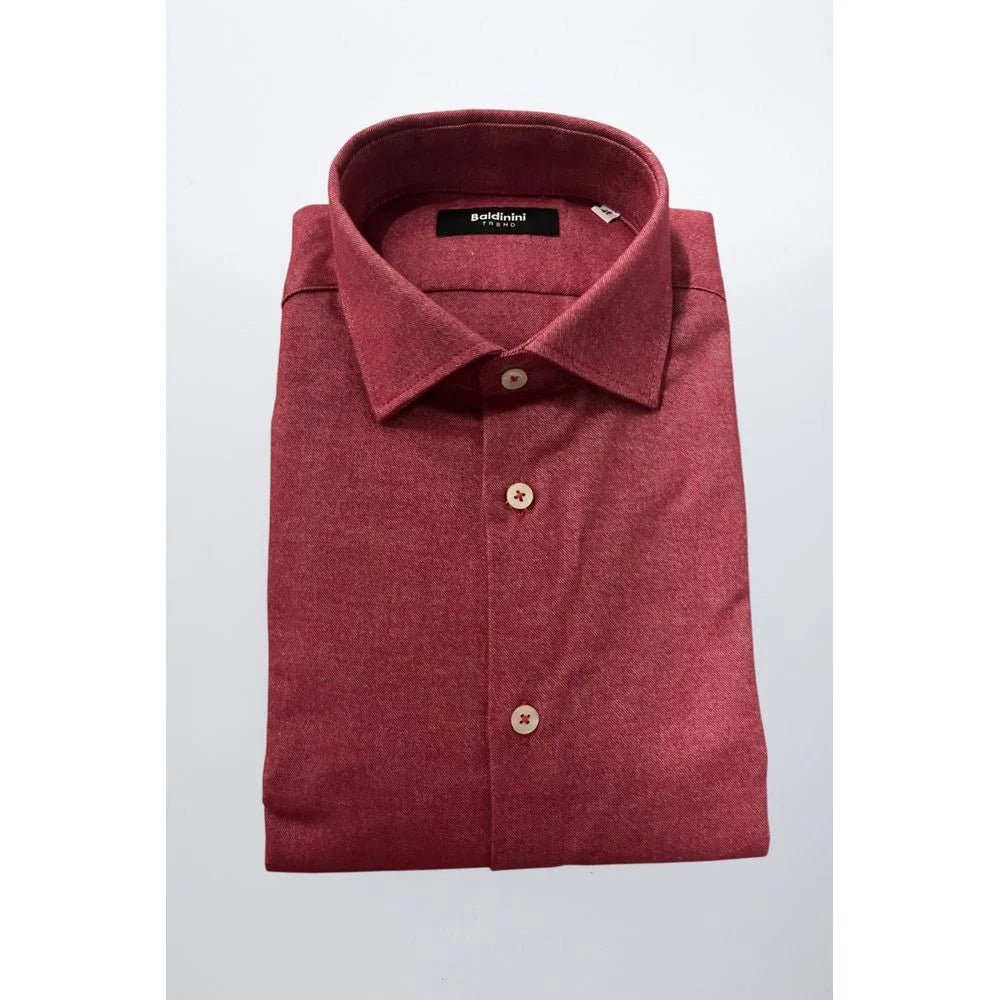 Baldinini Trend Red Cotton Men’s Shirt