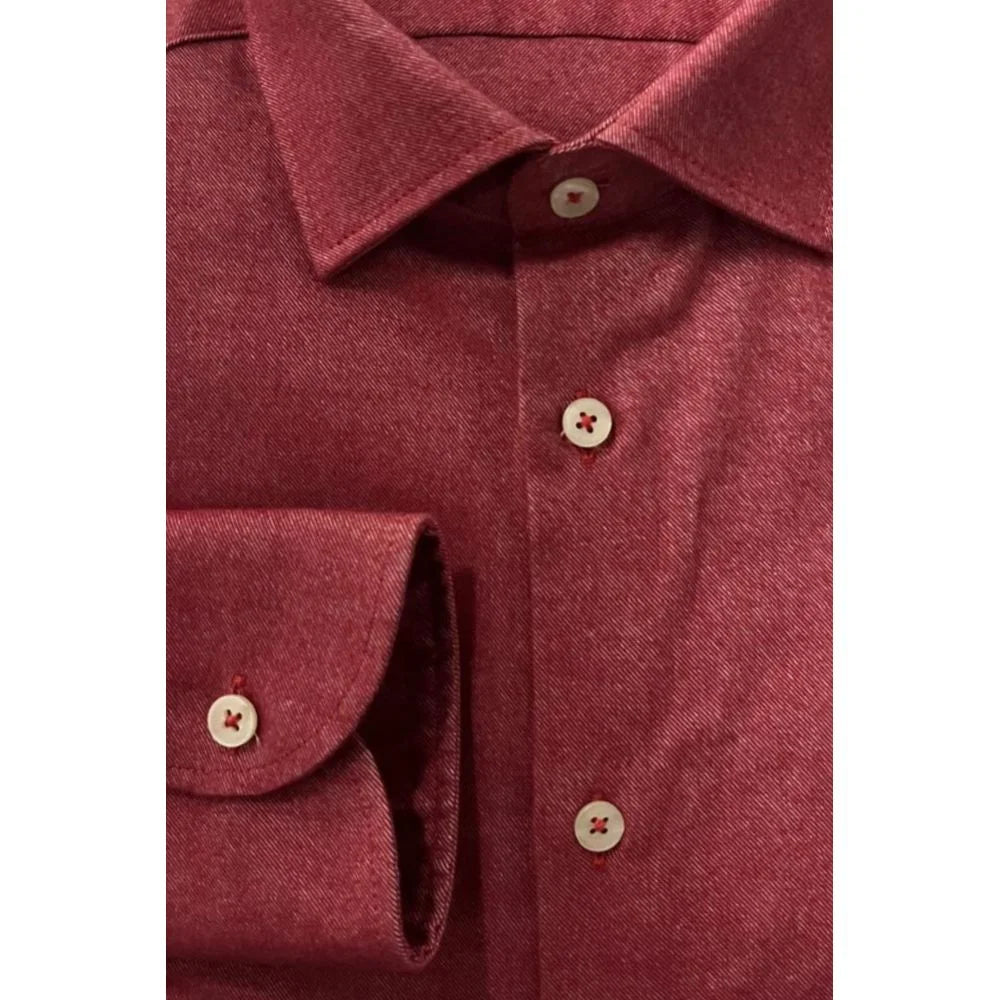 Baldinini Trend Red Cotton Men’s Shirt