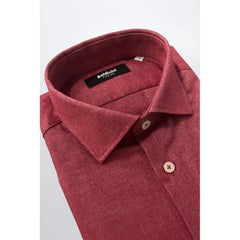 Baldinini Trend Red Cotton Men’s Shirt