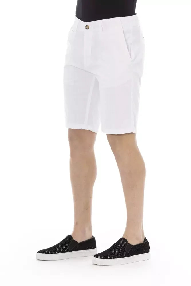 Baldinini Trend White Cotton Men Bermuda Short - IT44 | XS - Bermudas