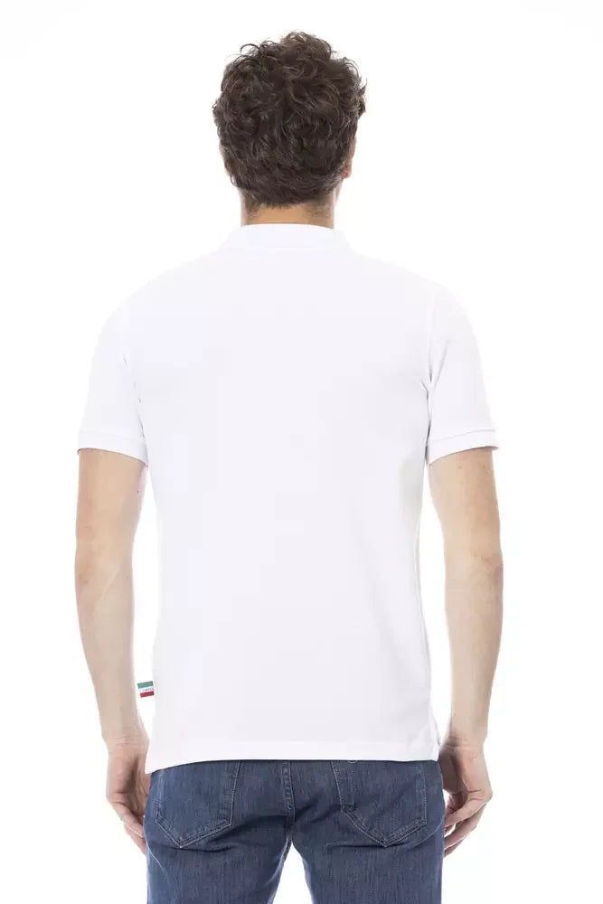 Baldinini Trend White Cotton Men Polo Shirt - Polos