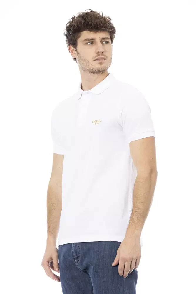 Baldinini Trend White Cotton Men Polo Shirt - Polos