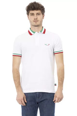 Baldinini Trend White Cotton Men Polo Shirt - Polos